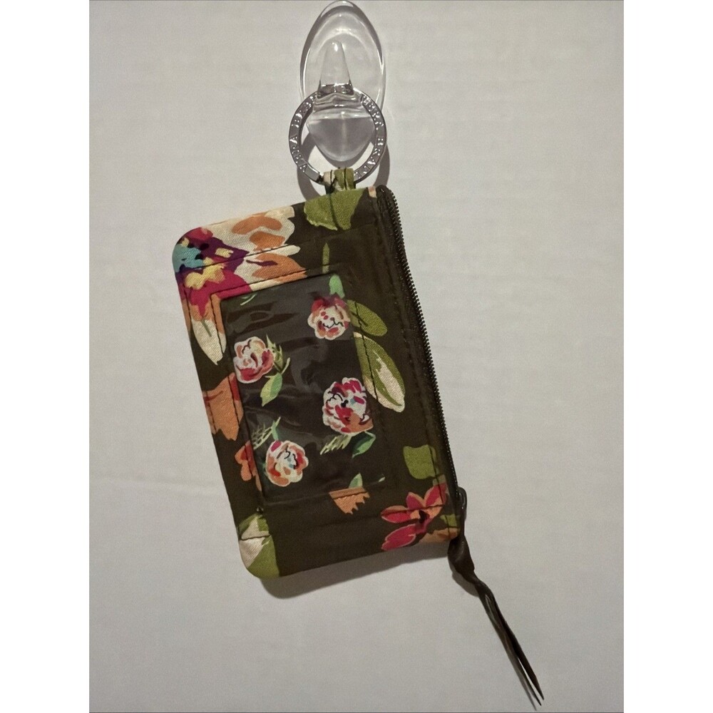 Vera Bradley English Rose Small ID Coin Purse Retired Floral Print Brown